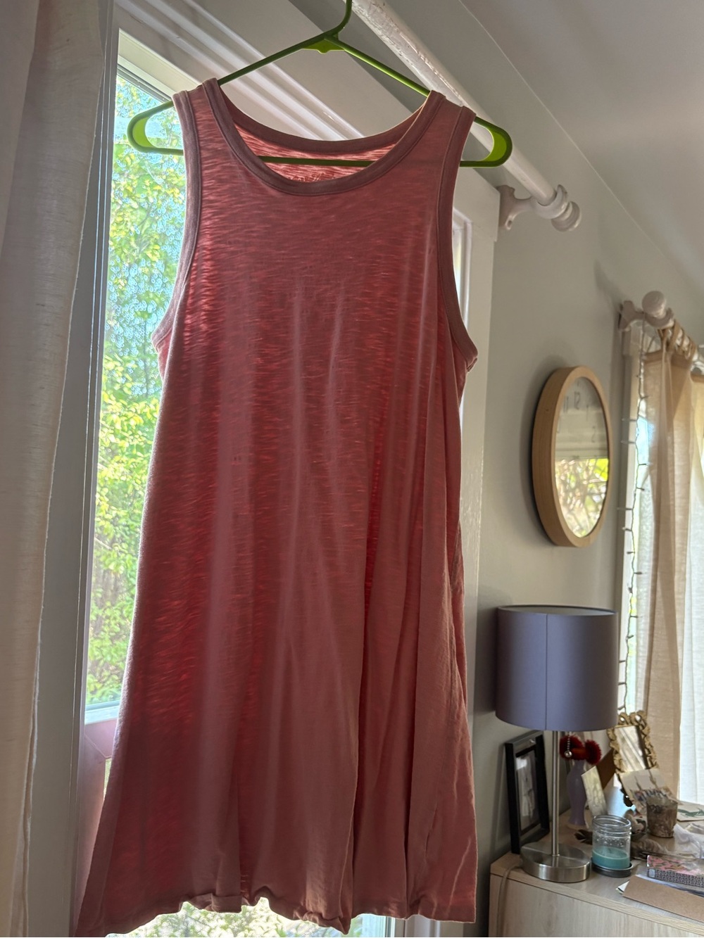 Women's Sleeveless Pink Swing Tank Dress